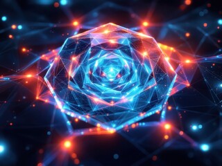 Obraz premium Abstract Futuristic Digital Network Background