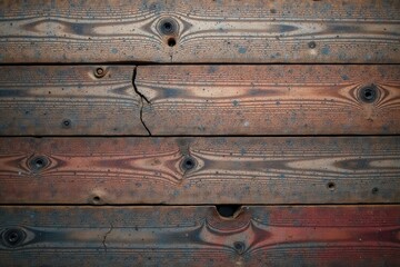 Obraz premium Aged Wooden Planks Showing Texture, Grain, and Knots with Patina and Cracks