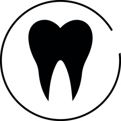 Black Minimalist Dental Logo Design For Dentists