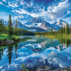 Piecing Together Nature's Tranquility: A Jigsaw Puzzle Experience of Serene Lakes and Majestic Mountains