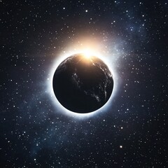 Fototapeta premium Majestic Planet Sunrise Cosmic Space Galaxy Starscape Celestial Light
