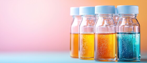 Innovative chemistry experiment with test tubes laboratory setting colorful liquid samples scientific environment close-up view research and discovery