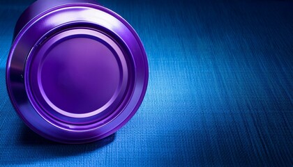 a purple can on a blue heritage and copy area