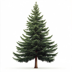 Fototapeta premium Pine Tree Vector Icon with Realistic Textured Needles on White Background logo 