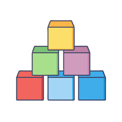 building blocks vector icon, building blocks vector illustration - simple illustration of building blocks, perfect for logos,and building blocks -themed designs.