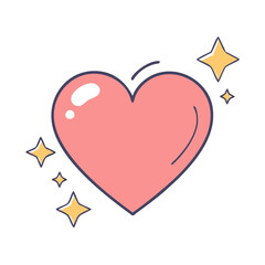 heart with sparkles vector icon, heart with sparkles vector illustration - simple illustration of heart with sparkles, perfect for logos,and heart with sparkles -themed designs.