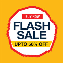Flash Sales banner template design for social media and website.Special Offer Flash Sale campaign