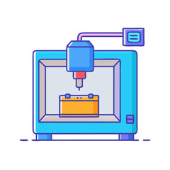 3d printer vector icon, 3d printer vector illustration - simple illustration of 3d printer, perfect for logos,and 3d printer -themed designs.