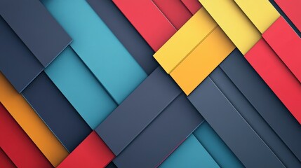 Fototapeta premium Abstract Geometric Design with Colorful Overlapping Rectangles