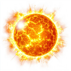 Celestial Radiance: Sun Icon with Hyperrealistic Solar Flare heat space power   