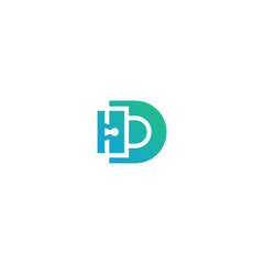 D letter padlock company logo.