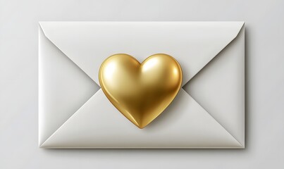 White envelope with golden heart. (1)