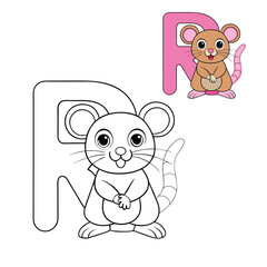 A fun coloring page featuring the letter 