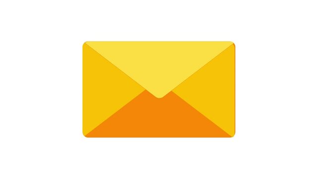 Yellow Message Icon Animation Featuring SMS, Mail, Email, and Gmail, Displayed on a Clean White Background for Communication Themes.