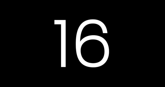Dramatic, grunge-style graphic of the number 16 on a solid black backdrop.
