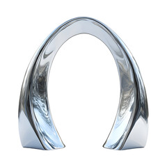 Kinetic Arch That Changes Shape in Silver Isolated on Transparent Background