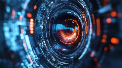 Face biometrical recognition system identify user personality app login closeup. Futuristic security protocol verification process with biometrics analysis application. Innovative cyber protection.