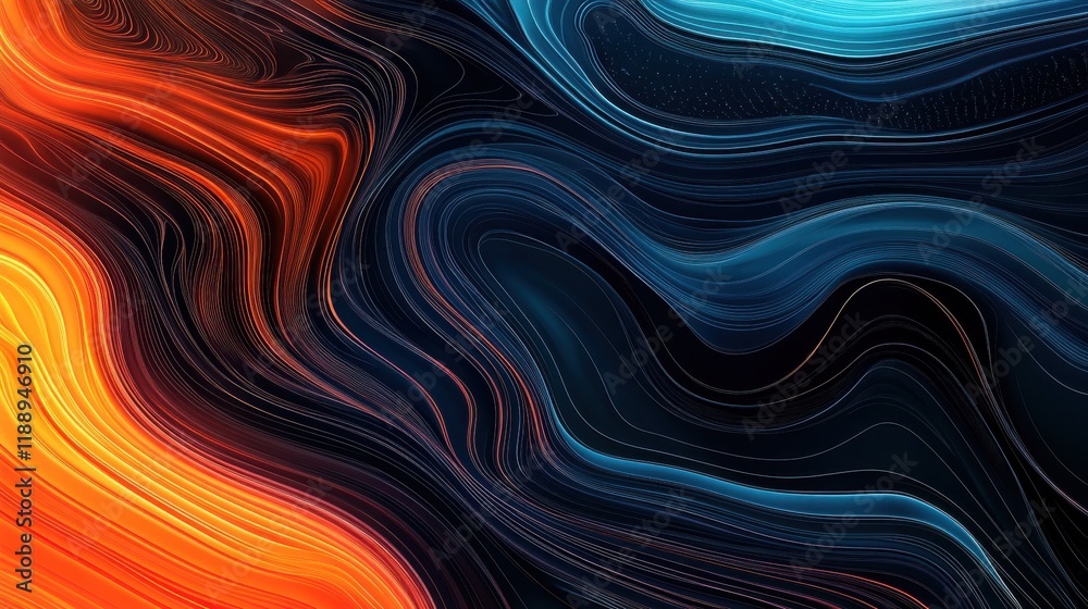 Poster big data flow technology and science vector background, tech abstraction with lines electronics and 