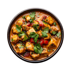 Chicken Korma Curry in a Bowl Isolated on Transparent Background