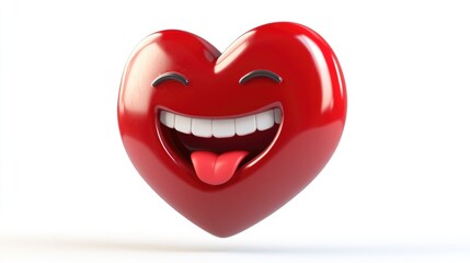 Fototapeta premium A cheerful Valentine's Day smiley with a heart shape and a big grin, perfect for expressing love and affection during the holiday. Ideal for sharing joy