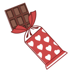 Heart-shaped valentines day decoration chocolate bar 3d rendering icon sign silhouette vector illustration isolatedon transparent background 