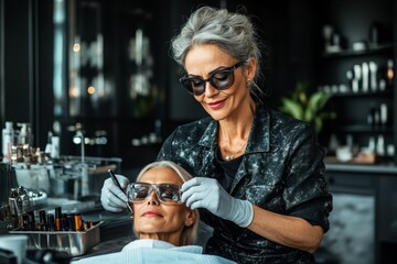 Obraz premium Botox injections in a beauty and skin care studio