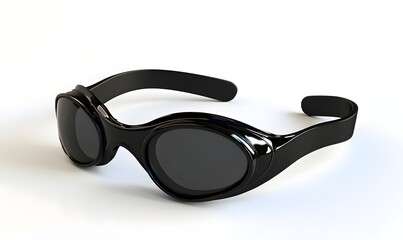 Black oval sunglasses isolated on white.