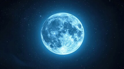 Fototapeta premium Majestic Blue Moon Night Sky Celestial Space Background