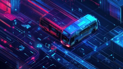 Technology in transportation abstract concept vector illustration set. AI in travel and transportation, school bus tracking system, public transport travel pass card, navigation abstract metaphor.