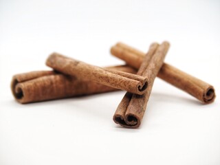 Cinnamon sticks isolated on white background, Cinnamon roll
