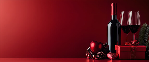 wine bottle and glass