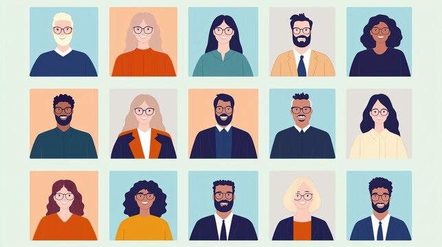 Multiethnic businesspeople participate in video call group meeting. Profiles on screen show managers, job applicants engaged in HR teleconference. International communication key. Business, career