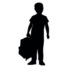 Boy or children silhouette Vector illustration