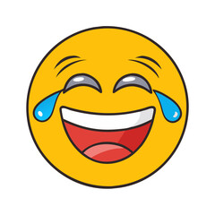 laughing emoji vector icon, laughing emoji vector illustration - simple illustration of laughing emoji, perfect for logos,and laughing emoji -themed designs.