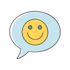 smile in a speech bubble vector icon, smile in a speech bubble vector illustration - simple illustration of smile in a speech bubble, perfect for logos,and smile in a speech bubble -themed designs.