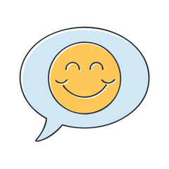 smile in a speech bubble vector icon, smile in a speech bubble vector illustration - simple illustration of smile in a speech bubble, perfect for logos,and smile in a speech bubble -themed designs.