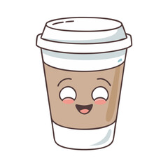 smiling coffee cup vector icon, smiling coffee cup vector illustration - simple illustration of smiling coffee cup, perfect for logos,and smiling coffee cup -themed designs.