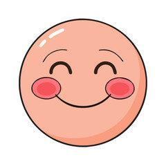 Obraz premium smiling face with rosy cheeks icon