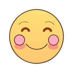 smiling face with rosy cheeks icon