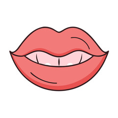 smiling lips vector icon, smiling lips vector illustration - simple illustration of smiling lips, perfect for logos,and smiling lips -themed designs.