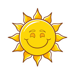 smiling sun vector icon, smiling sun vector illustration - simple illustration of smiling sun, perfect for logos,and smiling sun -themed designs.