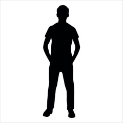 Boy or children silhouette Vector illustration