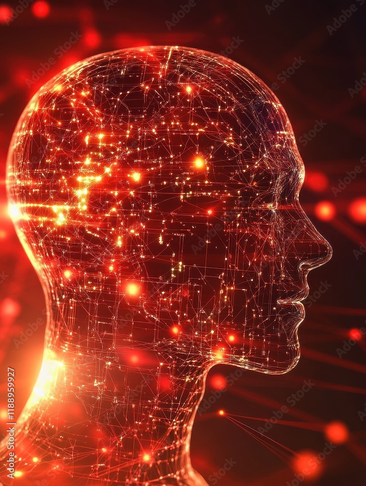 Poster circuit ai brain on digital connection background. artificial intelligence and innovate concept. 3d 