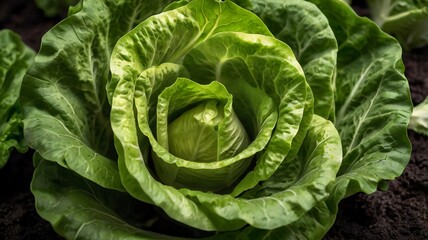 Obraz premium Fresh cabbage from nature background