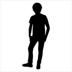 Boy or children silhouette Vector illustration