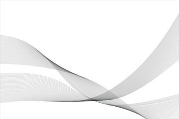 Abstract white technology background with curve wave lines