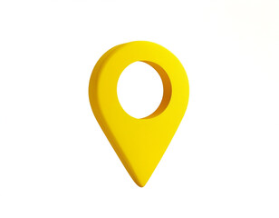 3D location icon with hollow center isolated on a transparent background