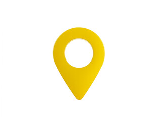 3D location icon with hollow center isolated on a transparent background