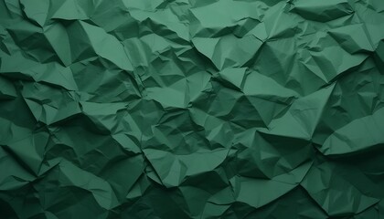 Obraz premium Deep Green Crumpled Paper Texture Background