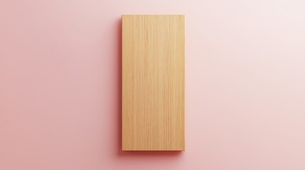 Naklejka premium Light Wood Plank Against Soft Pink Background for Creative Use